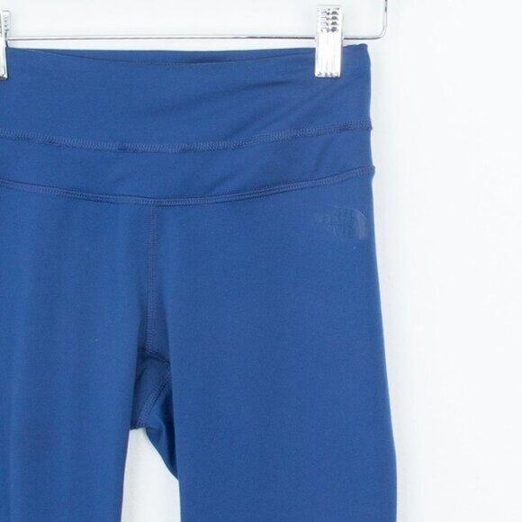 The North Face Womens Flashdry Cropped Capri Leggings Size XS Blue Running Gym - Picture 2 of 6